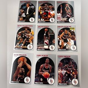 Vintage NBA Hoops Portland Trailblazers Player Lot 1990-91 Basketball Cards